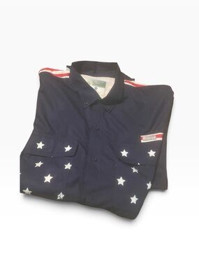 Ocean Coast size XL Navy Star Print Men’s Button-Up Shirt like new